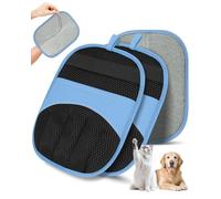 Magic Brush Glove Pet Hair - 2 Pack Electrostatic Grooming Removal Gloves for Dogs and Cats, The Magic Brush Pure Path Yomi Pet Grooming Needs, Fur Remover for Furniture, Clothes, Car Seats (Blue)