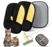 Magic Brush pet Hair, Petlova Glove, pawlush pro Glove, Pet Hair Removal Gloves, Double-Sided Pets Grooming Gloves, Reusable Pets Grooming Glov for Washing, Hair Removal Tool(2PC+1PC)