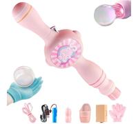 Magic Bubble Wand Fog - Rechargeable Smoke Bubble Maker, Mist Bubble Machine with LED Lights, Sound Effects, Gloves, Nebulizer & Solution for Kids Girls Outdoor Party (Pink)