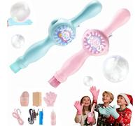 Magic Bubble Wand with Gloves, Colorful Smoke Bubble Machine, Elastic Mist Bubble Maker for Outdoor Party Games and Interactive Play, Pink and Blue (Blue+pink)