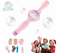 Magic Bubble Wand with Gloves, Colorful Smoke Bubble Machine, Elastic Mist Bubble Maker for Outdoor Party Games and Interactive Play, Pink and Blue (1pcspink)