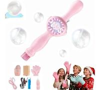 Magic Bubble Wand with Gloves - Elastic Bubble Fog Wand, Colorful Smoke Bubble Machine with Fog Effect & Colorful Light, Suitable for Outdoor Party & Interactive Play, Rechargeable (Pink)