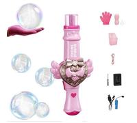 Magic Bubble Wand with Smoke & Bouncing Bubbles, Rechargeable Bubble Sword Toy with LED Lights Music, Anti-Spill Bubble Maker for Outdoor Indoor Party Games