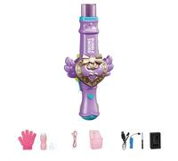 Magic Bubble Wand with Smoke & Light - Rechargeable Bubble Sword for Kids, Makes Bouncing Smoke Bubbles with Music, Leak-Proof & Durable Outdoor Bubble Toy for Boys and Girls (Pink/Purple)