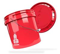 MAGIC BUCKET | Car Wash Bucket Set Hand Wash Red with Matching Bucket Lid | 3.5 US GALLONEN Approx. 13 Litres | Compatible with Grit Guard, Detail Guardz Dirt Lock, Chemical Guys Dirt Trap