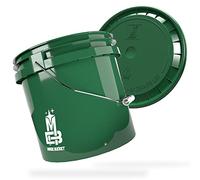 MAGIC BUCKET Wash Bucket Set for Car Hand Wash Dark Green with Matching Bucket Lid 3.5 US Gallons Approx. 13 Litres Compatible with Grit Guard, Detail Guardz Dirt Lock, Chemical Guys Dirt Trap