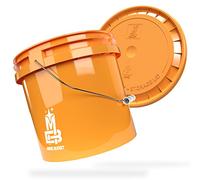 MAGIC BUCKET | Wash Bucket Set for Car Hand Wash Orange with Matching Bucket Lid | 3.5 US GALLONEN Approx. 13 Litres | Compatible with Grit Guard, Detail Guardz Dirt Lock, Chemical Guys Dirt Trap
