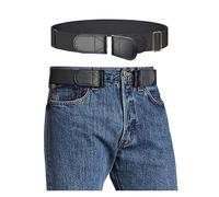 Magic Buckleless Men's Stretch Belts: Comfort Revolution- Hook-Loop Adjustable No Buckle Elastic Belt for Jeans Khaki, 32-48", Black, 32-48in