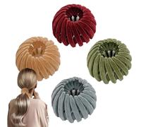 Magic Bun Clip For Thick Hair - 4 Pack Birds Nest Hairs Clamp, Expandable Ponytail Holder, ABS Hair Accessory Women, Styling Tool | Secure Updo Management For Wedding Beach Vacation Party Dance