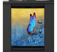 Magic Butterflies Dishwasher Magnetic Cover Kitchen Decor Butterfly Front Dishwasher Refrigerator Magnetic Cover Sticker Appliance Decorative Cover 23 x 26 Inches