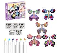 Magic Butterfly Cards, Wind Up Flyers, Fairy Paper Butterflies, Interactive Handmade Flying Toys, Kids Surprise Offer Party Prank Entertainment Novelty Game Set 8.27x6.89x1.57 Inches