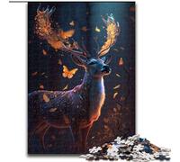 Magic Butterfly Deer Dream 1000 Pieces Puzzle Gifts Difficult Puzzles for Adults Family Game Night Fun, DIY Decorative Artwork size 50x75cm