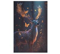 Magic Butterfly Deer Jigsaw Puzzle for Adults 1000 Piece for Kids Age 12 Years Up Woodiness Puzzles Educational Game 78×53cm