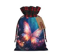 Magic Butterfly Printed holiday drawstring bag 8.3x11.8 inch Christmas party decoration gift bag