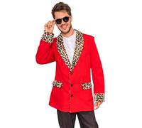 Magic by Freddy Red/Leopard Teddy Boy/Rockabily/Pimp Jacket (XL 46/48")