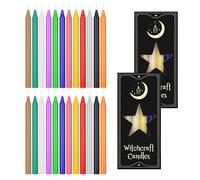 Magic Candles, 24 Pieces Coloured Candles, 16 cm High, Unscented Mini Tapered Candles for Witchcraft, Wiccan Altar, Magic Tools, Rituals, Prayers, Meditation and Party Decoration