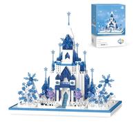 Magic Castle Building Blocks Set, Mini Frozen Castle Building Kits, Micro Collectible Architecture Bricks Model Toys, Gifts for Kids and Adults, 991 PCS