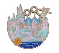 Magic Castle Moon Ghost Cartoon Enamel Brooch for Hoodie and Backpack, Normal, Non-precious metal