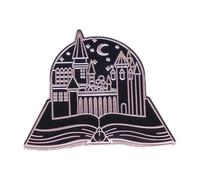 Magic Castle Moon Ghost Cartoon Enamel Brooch for Hoodie and Backpack, Normal, Non-precious metal