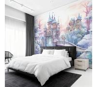 Magic Castle Wallpaper for Living Room, Girls Princess Wall Mural for Bedroom 350x256 cm, Non-Woven Photo Wallpaper, Home Decor D&O104