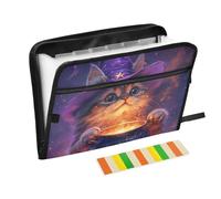 Magic Cats Cute Organizer Expanding Folder 13 Pockets A4 Letter Size with Zipper Closure for Office Supply File Jackets expando