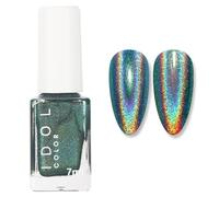 Magic Chameleon Laser Nail Varnish - Dark green Holographic Glitter Quick Dry Nail Polish - Sparkle Shimmer High Shine Finish Glossy Nail Varnish Manicure Salon DIY at Home