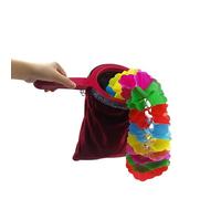 Magic Change Bag Repeat Zipper Change Bag with Small Pull Flower (Double Layer) Magic Tricks Appearing Vanish Magic Close up Stage Gimmick Prop Fun Toy Accessories
