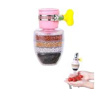 Magic Charcoal Water Filter, Universal 6 Layer Carbon Water Filter Faucet, Water Tap Activated Carbon Clean Purifier Cartridge, Carbon Faucet Water Filter Splash-Proof (Pink)