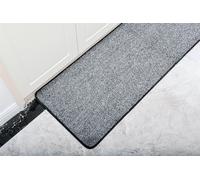 Vinsani Non-Slip Indoor Magic Clean Step Mat Machine Washable Floor Doormat Super Absorbent Carpet Runner Entrance Rug Liner - Light Grey - 45 X 150 cm