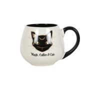 Magic Coffee & Cats Round Mug Something Different White One Size