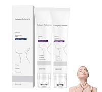 Magic Collagen Fullerene Neck Cream - Neck Skincare with Collagen Peptides, Reduces Wrinkles and Double Chin, Five Rollers for All Around Massage (2PC)