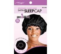 Magic Collection Breathable Satin Sleep Cap XL 2122 Black XL