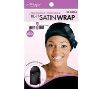 Magic Collection Tie-it Satin Wrap Fashionable Breathable Lady Dursg # 2139 BLA***