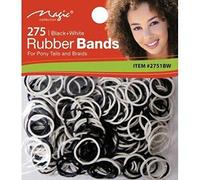 Magic Collection Elastic Rubber Bands (Black & white) (pack of 275)