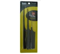 Magic Collection Style Smooth Finish Tail Comb Set TC3 3 pcs / Black