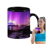 Magic Color Changing Coffee Mug - Northern Lights Design Heat Activated Cup | Fun Reveal Mug for Hot Drinks, Presents for Boys, Girls, Men & Women, Teacup with Cool Color Transformation