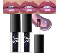Magic Color Changing Lip Oil Set - 2pcs with Big Brush Head, Hydrating Pink Gloss for Moisturizing & Non-Sticky Lip Glow, Smooth Oil for Fresh Girl's Lip Care - Rose Pink