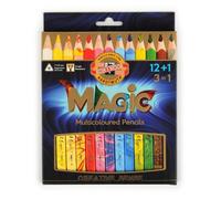 Koh-I-Noor Set Of 12 + Jumbo Triangular Coloured Magic Pencils 3408 Fsc 100%