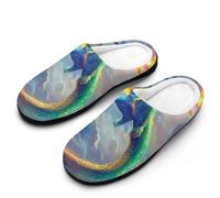Magic Colorful Dragon Comfy Women's Slippers Nonslip Indoor House Shoes 9-10(40-41)