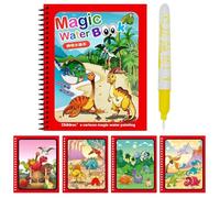 Magic Coloring Book with Water, Magic Book Water Drawing Toys, Early Education Drawing Paper with Different Compatible Cartoon Scenes for Home and School
