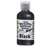 Magic Colours Metallic Edible Airbrush Food Colouring for Cake Decoration - Black (55ml)