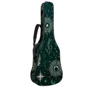 Magic Constellations and Herbs Background Guitar Bag, Padded Acoustic Guitar Case Backpack with Adjustable Shoulder Strap Pockets