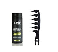 Magic Cosmetics Hair Styling Powder 20gr | Unisex Root Hair Styling Powder | Matt Look | Anti-Gravity Powder Styler & 033 Hair Beard Styling Comb | Flexible | Anti-Static Handle | For Hair and Beard