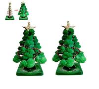 Magic Crystal Growing Christmas Tree Kit,DIY Colourful Paper Craft Science Experiment for Kids, Fun Xmas Eve Activity & Educational Gift with Blooming Paper Tree (2pc)