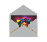 Magic Cube ​puzzle Luxury Pearl Paper Greeting Card With Gold Border, Blank Inside, With Envelope - Birthday, Wedding, Christmas, Valentine