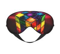 Magic Cube â€‹Puzzle Sleep Mask for Women & Men - Double-Sided Eye Mask with Adjustable Strap, Soft Silky Feel, Light-Blocking & Breathable for Travel, Nap, Shift Work, Yoga