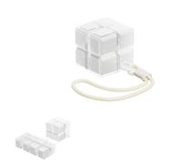 Magic Cube Magnetic Pill Organizer- 8-Compartment Travel Case with Strap, Magic Cube Pill Box, Weekly Pills Organizer Magnetic, Creative Moisture-Proof Drawstring (White)