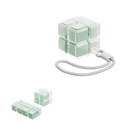 Magic Cube Magnetic Pill Organizer- 8-Compartment Travel Case with Strap, Magic Cube Pill Box, Weekly Pills Organizer Magnetic, Creative Moisture-Proof Drawstring (Green)