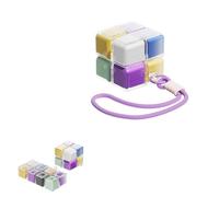 Magic Cube Magnetic Pill Organizer- 8-Compartment Travel Case with Strap, Magic Cube Pill Box, Weekly Pills Organizer Magnetic, Creative Moisture-Proof Drawstring (Multicolor)