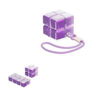 Magic Cube Magnetic Pill Organizer- 8-Compartment Travel Case with Strap, Magic Cube Pill Box, Weekly Pills Organizer Magnetic, Creative Moisture-Proof Drawstring (Purple)